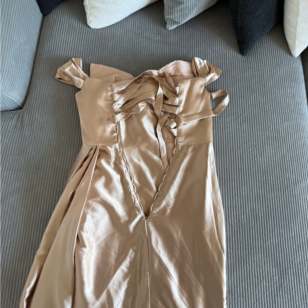 Never Worn! Elegant Satin Off-Shoulder Gown